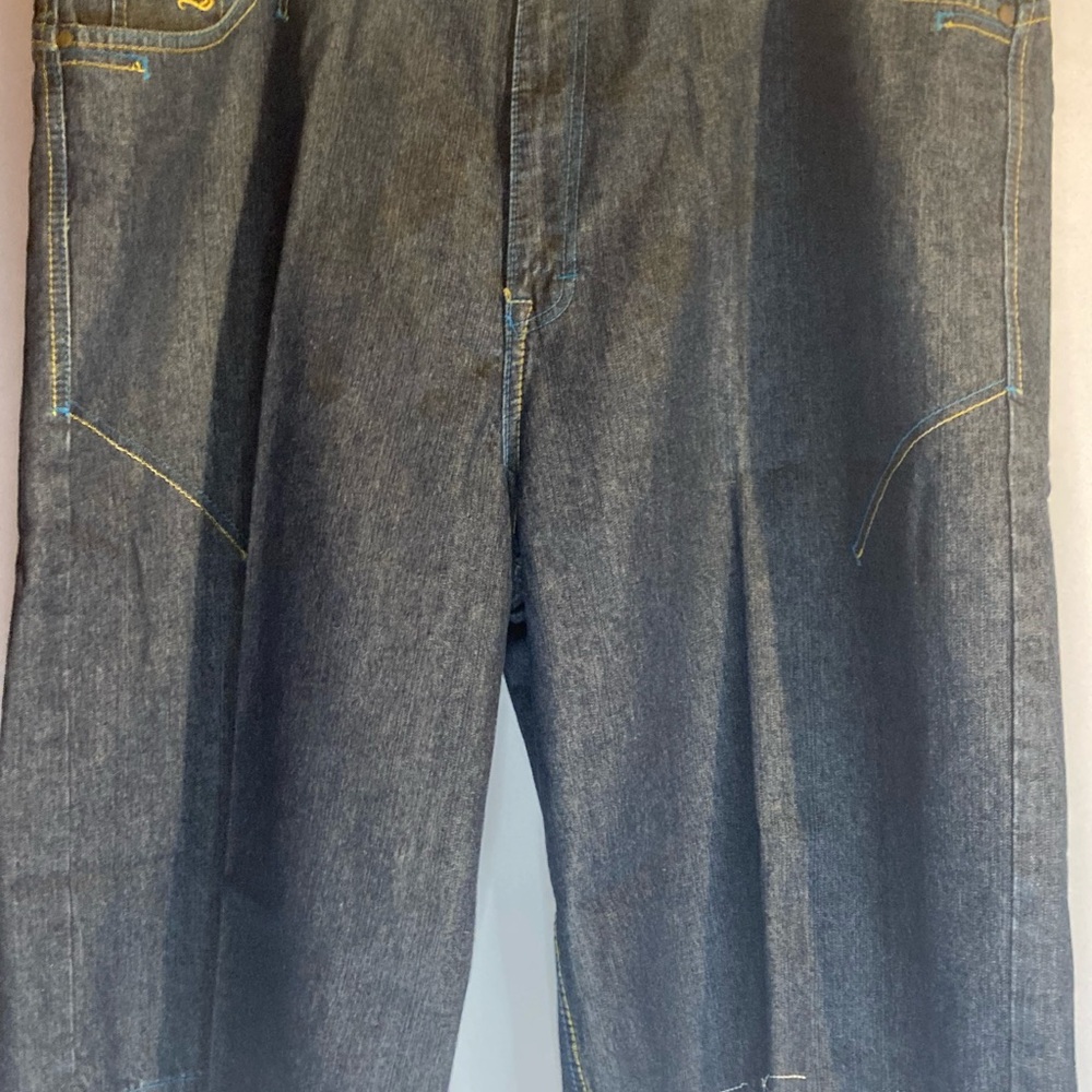 Old Skool blue jeans Denim Baggy wide Legs y2k Man short Embroidery Pants Size44